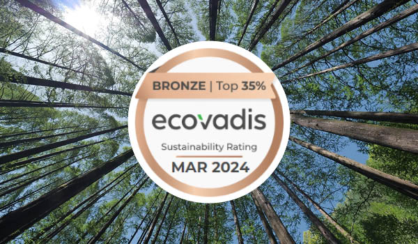 Badge Ecovadis bronze O2D ENVRIONNEMENT